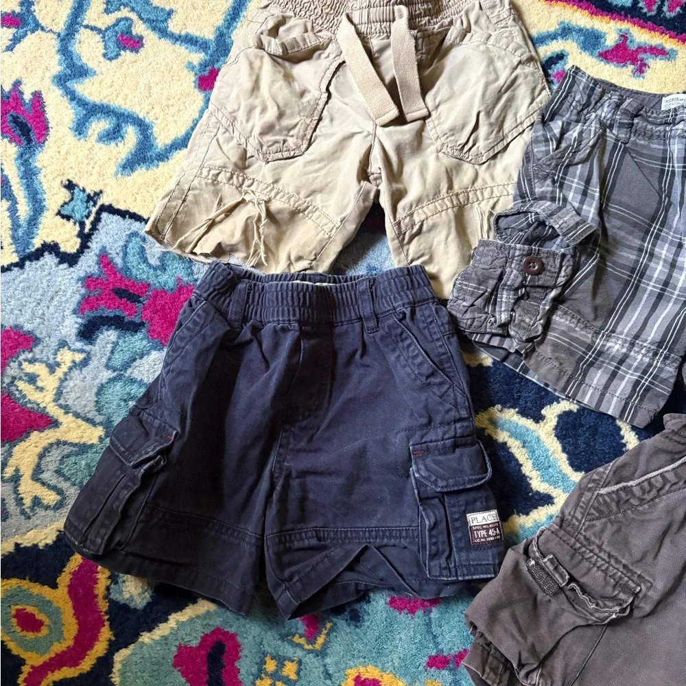 The Children's Place Cargo Shorts Bundle Navy Plaid Old Navy 18-24 months lot